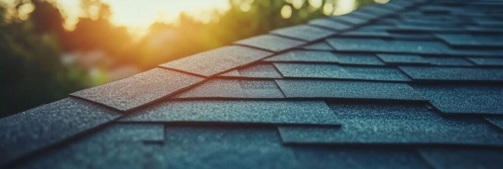 Architectural asphalt shingles on a home in Richland, Missouri, showcasing a durable and popular residential roofing material choice.
